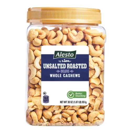 Alesto Unsalted Roasted Deluxe Whole Cashews^Lidl Discount