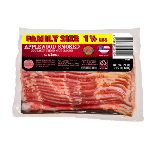 Applewood Smoked Thick Cut Bacon, Family Size^Lidl Hot