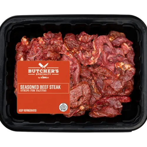 Butcher'S Specialty Seasoned Beef Steak Strips For Fajitas^Lidl Best