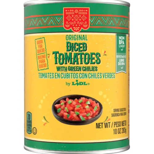 Diced Tomatoes With Green Chilies^Lidl Hot