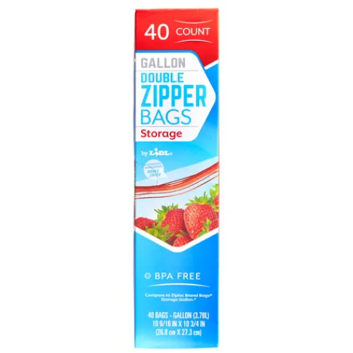 Double Zipper Gallon Storage Bags^Lidl Sale