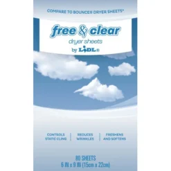 Dryer Sheets, Free & Clear^Lidl Best
