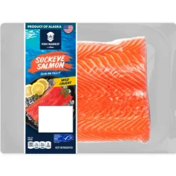 Fish Market Wild Caught Sockeye Salmon Skin On Fillet^Lidl Hot