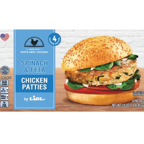 Frozen Chicken Patties, Spinach & Feta^Lidl Discount