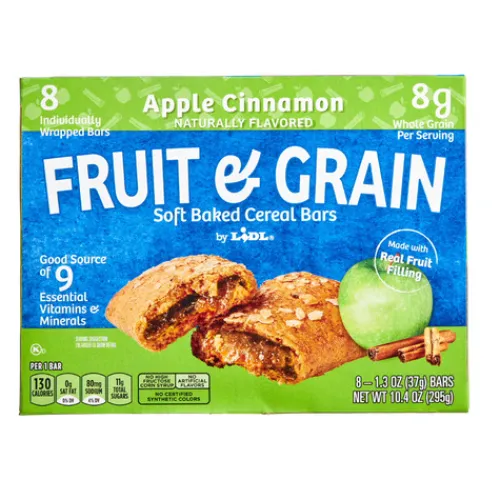 Fruit & Grain Soft Baked Cereal Bars, Apple Cinnamon^Lidl Hot
