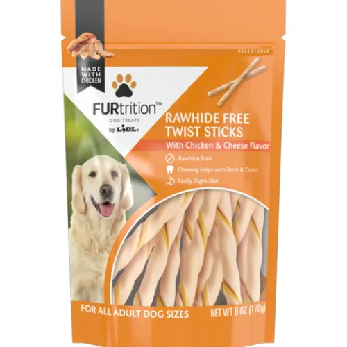FURtrition™ Rawhide Free Twist Sticks With Chicken & Cheese Flavor^Lidl Discount