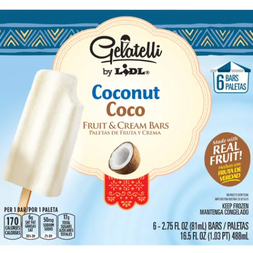 Gelatelli Frozen Coconut Fruit & Cream Bars^Lidl Clearance