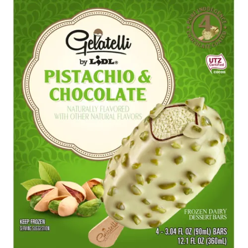 Gelatelli Frozen Dairy Dessert Bars, Pistachio & Chocolate^Lidl Hot