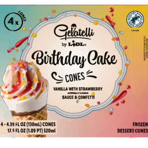 Gelatelli Frozen Kids' Dessert Cones, Birthday Cake^Lidl Outlet
