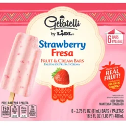 Gelatelli Frozen Strawberry Fruit & Cream Bars^Lidl Hot