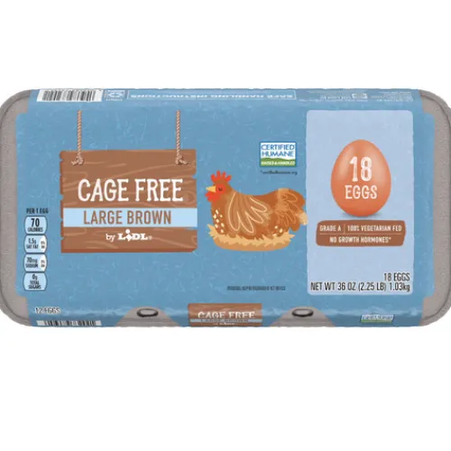 Large Cage Free Brown Eggs, Grade A^Lidl Hot