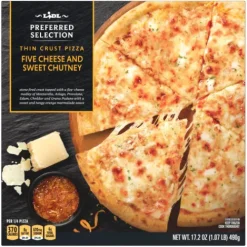 Preferred Selection Frozen Thin Crust Pizza, Five Cheese And Sweet Chutney^Lidl Clearance