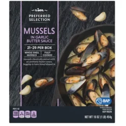 Preferred Selection Frozen Mussels In Garlic Butter Sauce^Lidl Hot