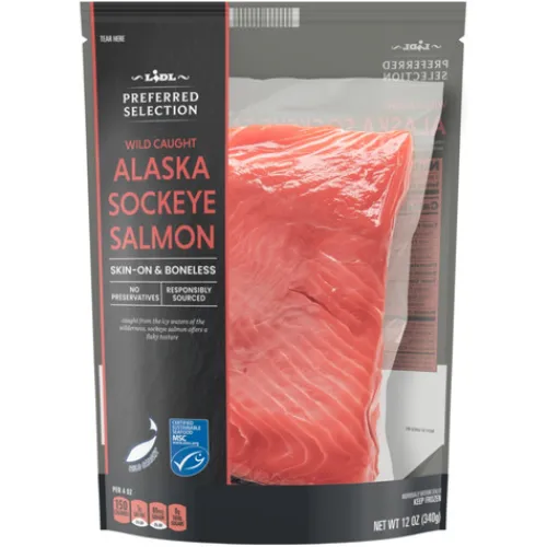 Preferred Selection Frozen Wild Alaska Sockeye Salmon Fillets, Skin-On & Boneless^Lidl New