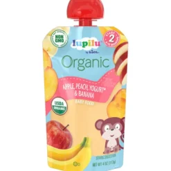 Lupilu Organic Apple Peach Banana With Yogurt Baby Food. Stage 2^Lidl Outlet