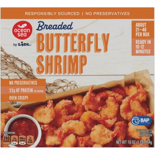 Ocean Sea Frozen Breaded Butterfly Shrimp^Lidl