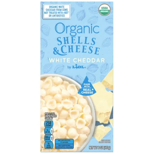 Organic Shells & Cheese, White Cheddar^Lidl Hot