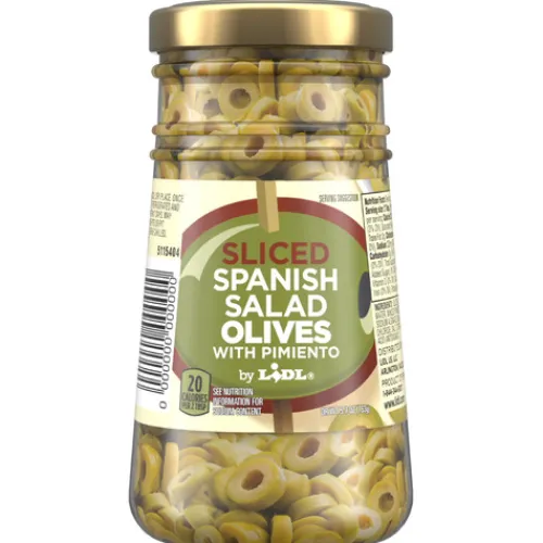 Sliced Spanish Olives With Pimentos^Lidl Hot