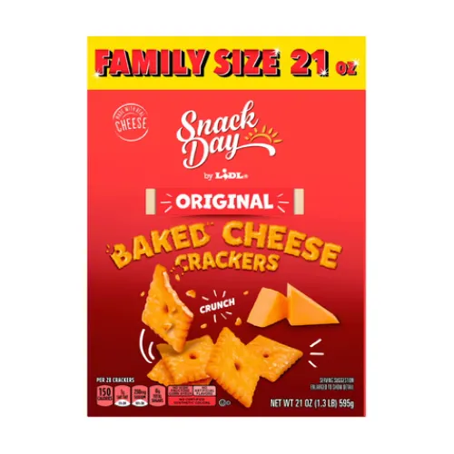 Snack Day Baked Cheese Crackers, Family Size^Lidl