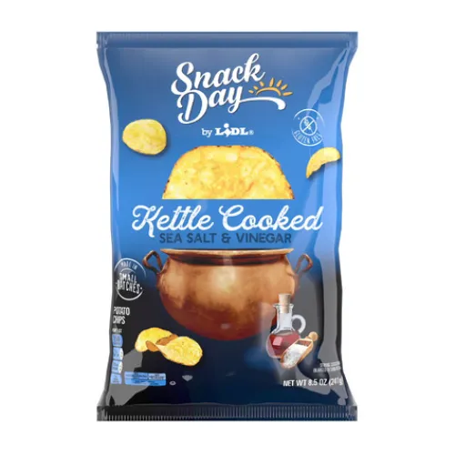 Snack Day Kettle Cooked Potato Chips, Sea Salt & Vinegar^Lidl Discount