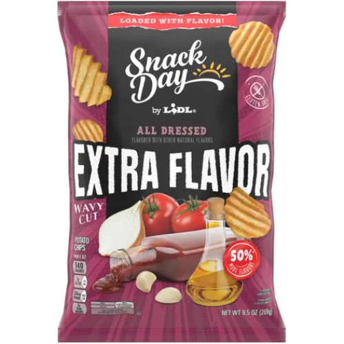 Snack Day Wavy Potato Chips, Extra Flavor All Dressed^Lidl Best