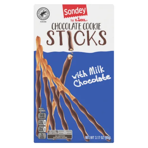 Sondey Chocolate Cookie Sticks, Milk^Lidl Hot