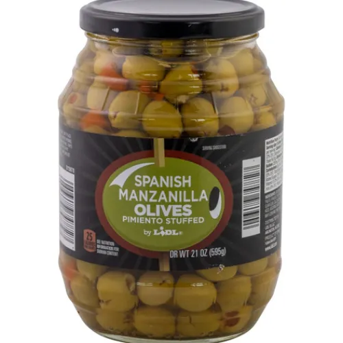 Spanish Manzanilla Olives, Pimiento Stuffed^Lidl Hot