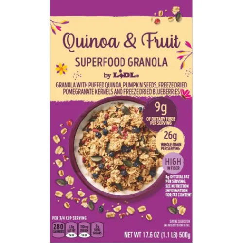 Superfood Protein Granola, Quinoa & Fruit^Lidl Discount