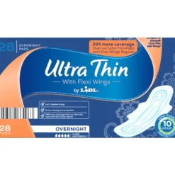 Ultra Thin Pads With Flexi Wings, Overnight^Lidl Clearance